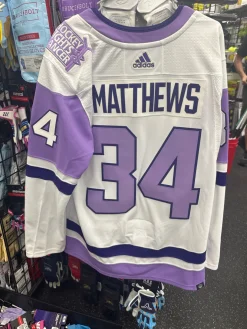 Adidas Auston Matthews Hockey Fights Cancer Jersey Size 52
