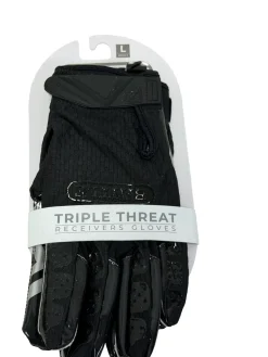 New Battle Sports TRIPLE THREAT Adult Football Receivers Gloves Black LG