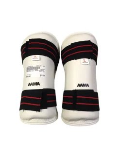 Used AAMA Martial Arts Forearm Pads White LG