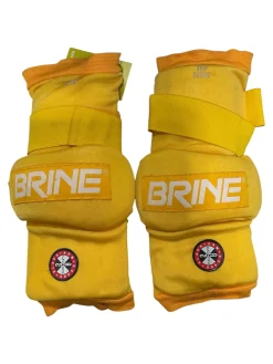 Used Brine ARM GUARDS Lacrosse Arm Pads/Guards Yellow LG