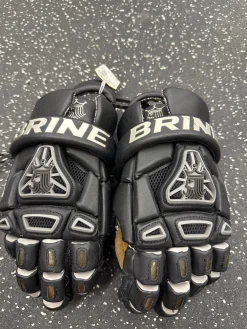 Used Brine KING VI Lacrosse Gloves Mens Black 13