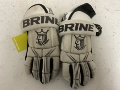 Used Brine LAX GLOVES Lacrosse Gloves Mens White SM