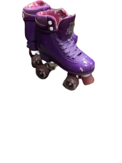 Used CRAZY GLITTER POP Junior Roller Quad Skates Purple Adjustable
