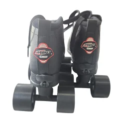 Used CRAZY ROCKET QUAD SKATES 12Y-2 Junior Roller Quad Skates Black Adjustable