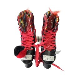 Used CRAZY TROLL SKATES 3-6 ADJ Junior Roller Quad Skates Black Adjustable