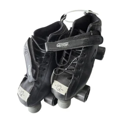 Used CRAZY ZOOM SKATES 12 Senior Roller Quad Skates Black Senior 12