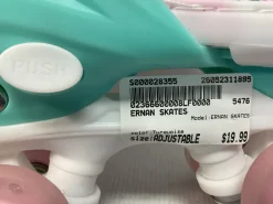 Used ERNAN SKATES Child Roller Quad Skates Turquoise Adjustable