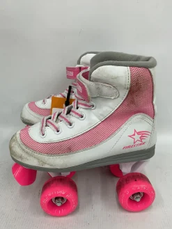 Used FIRESTAR ROLLER DERBY Child Roller Quad Skates White Youth 2