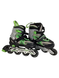 Used GONEX ROLLER BLADES Junior Roller Quad Skates Green Adjustable