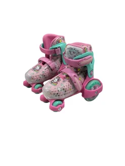 Used HELLO KITTY SKATES Child Roller Quad Skates Pink Adjustable
