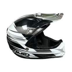 Used HJC SAPIEN FLYIN KOLORS Adult Motocross Helmet White Medium