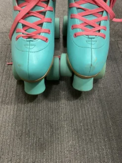 Used Impala GREEN/PINK ROLLERSKATES Senior Roller Quad Skates Teal Senior 8