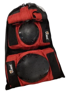 Used Jbm Inline Kneepad/Elbow Pad/Wrist Guard Set Red