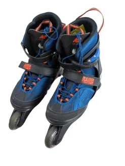 Used K2 RAIDER PRO 4-8 Junior Aggressive Skates Royal Blue Adjustable