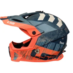 Used LS2 FAST MX437 Adult Motocross Helmet Orange Large