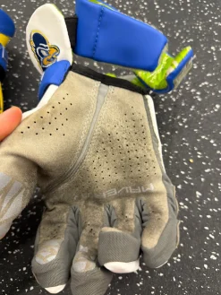 Used Maverik M6 DELAWARE Lacrosse Gloves Mens Navy Blue 13"