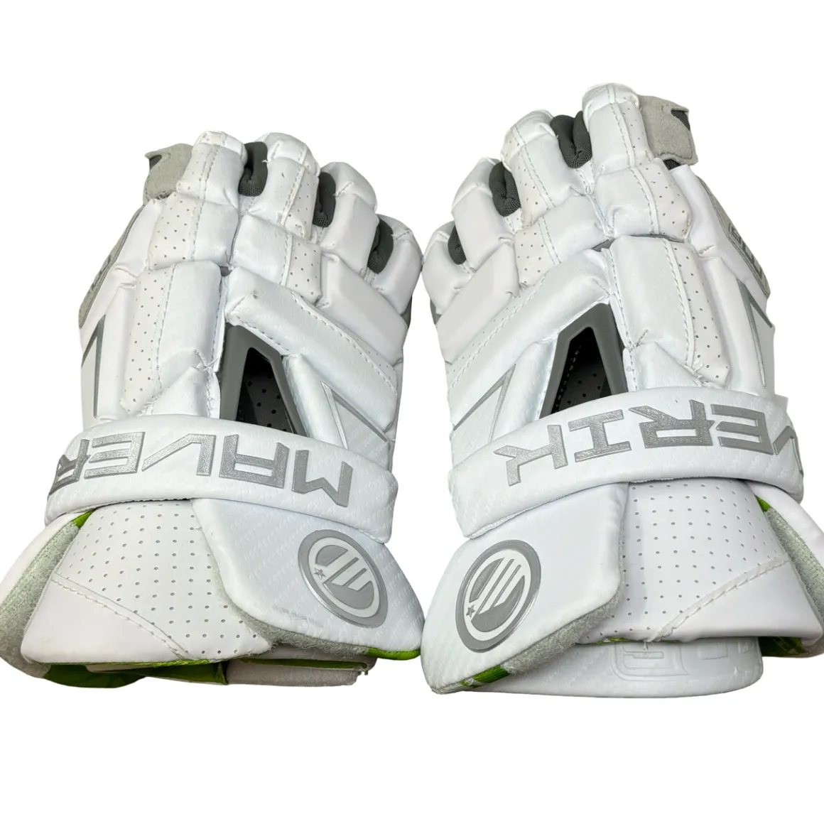 Used Maverik M6 DEMO Lacrosse Gloves Mens White 13"
