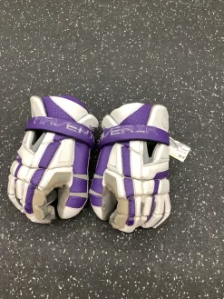 Used Maverik M6 GOAL LAX Goalie Gloves M Purple 13"