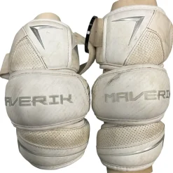 Used Maverik M6 Lacrosse Arm Pads/Guards White MD