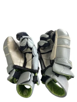 Used Maverik M5 TORQUE LOC2 Lacrosse Gloves Junior Grey 9 1/2"