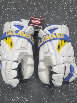 Used Maverik MAX DELAWARE GOALIE GLOVES LAX Goalie Gloves M White 13"