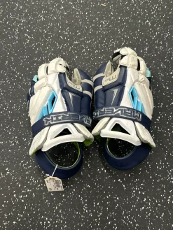 Used Maverik MAX VILLANOVA LAX Goalie Gloves M Navy Blue LG