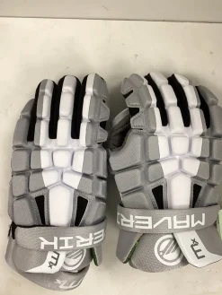 Used Maverik MX Lacrosse Gloves Mens Grey 13