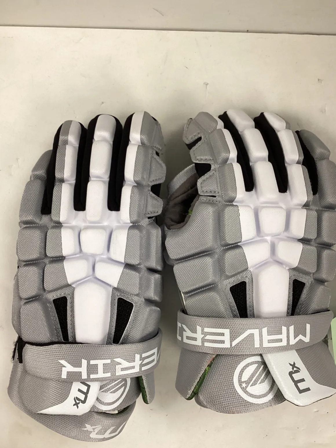 Used Maverik MX Lacrosse Gloves Mens Grey 13"