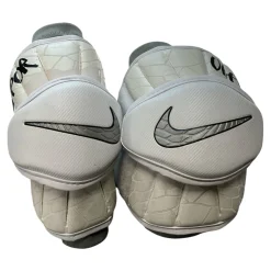 Used Nike VAPOR ELBOWS Lacrosse Arm Pads/Guards White Senior