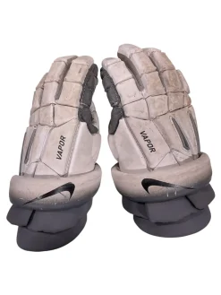 Used Nike VAPOR ELITE Lacrosse Gloves Mens White 9"
