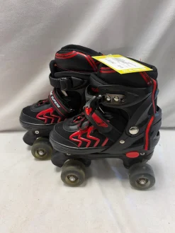 Used POWER SUPERB Junior Roller Quad Skates Black Adjustable