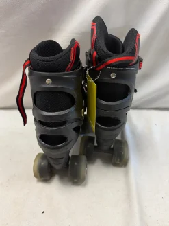 Used POWER SUPERB Junior Roller Quad Skates Black Adjustable