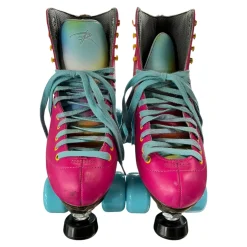 Used Riedell Senior Roller Quad Skates Pink Senior 9