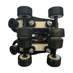 Used ROLLER SKATES Junior Roller Quad Skates Black Junior 03