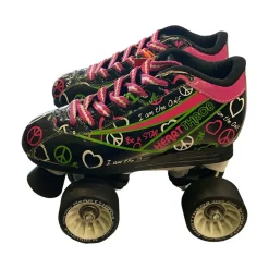 Used ROLLER SKATES Junior Roller Quad Skates Black Junior 03