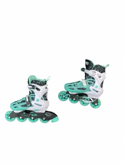 Used RollerDerby ADJ 3-6 Senior Roller Quad Skates Lime Green Adjustable