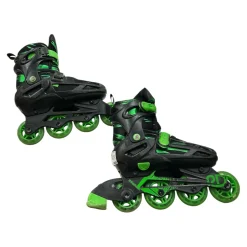 Used RollerDerby ADJUSTABLE 3-6 Junior Rec Fitness Skates Green Adjustable