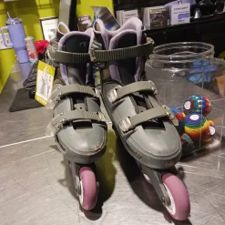 Used RollerDerby V500 TECH Senior Aggressive Skates Grey Adjustable
