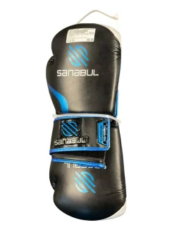 Used Sanabul Martial Arts Gloves Black And Royal Blue Senior
