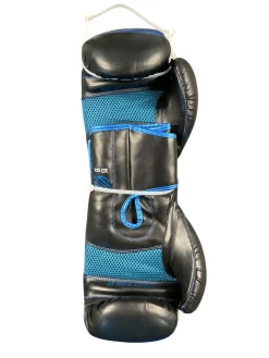 Used Sanabul Martial Arts Gloves Black And Royal Blue Senior