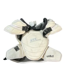 Used STX AD SM STX SHADOW CHESTPLATE Lacrosse Shoulder Pads White SM
