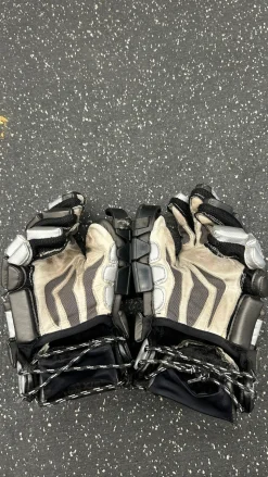 Used STX K18 LAX Goalie Gloves M Black 13"
