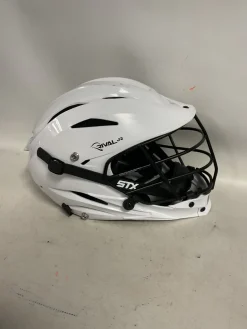 Used STX RIVAL JR Lacrosse Helmet White One Size