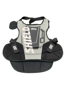 Used STX SHIELD 100 CHEST LAX Goalie Chest M Black LG
