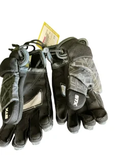 Used STX STALLION 75 Lacrosse Gloves Junior Black SM