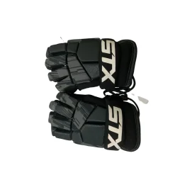 Used STX STALLION 75 Lacrosse Gloves Junior Black 8"