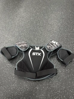 Used STX STALLION 75 NOCSAE Lacrosse Shoulder Pads Black MD