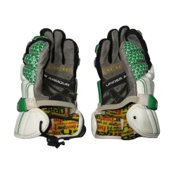 Used Under Armour SS Lacrosse Gloves Mens Green And White MD