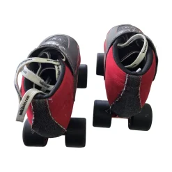 Used VNLA CODE RED ROLLER SKATES 6M/7W Senior Roller Quad Skates Red Senior 6