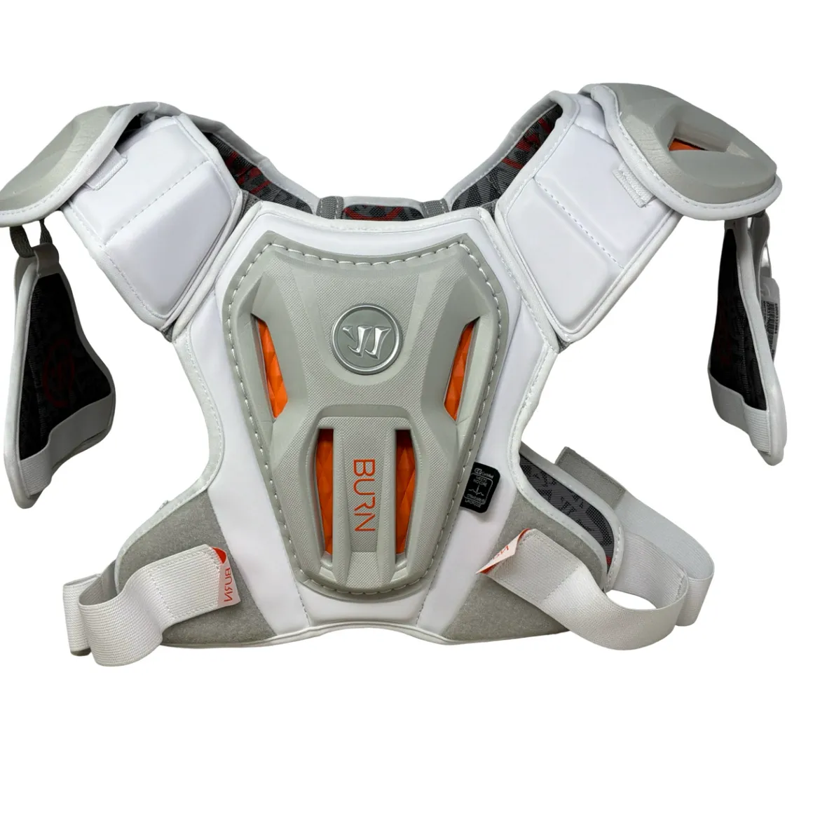 Used Warrior BURN DEMO Lacrosse Shoulder Pads White Adult LG